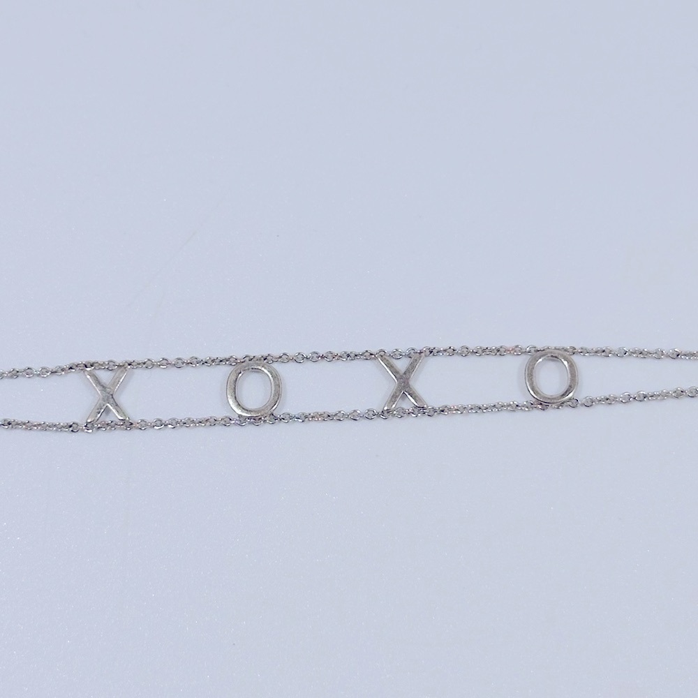 XOXO Hugs and Kisses Silver Chain Bracelet